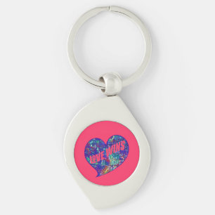 Love Wins Art Heart Keychain
