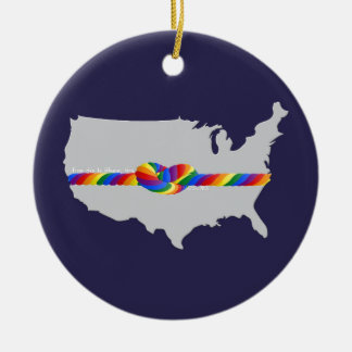 Love Wins Ceramic Ornament