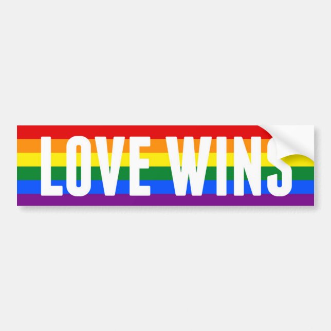 LOVE WINS gay mariage bumper autocollant (Devant)