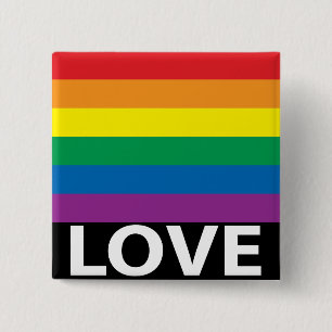 Love Wins! Gay Pride Rainbow Love Button Pin