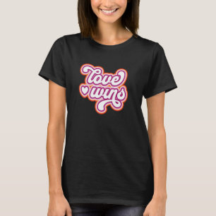 Love Wins Lesbian Pride Flag LGBTQ Lesbish Sapphic T-Shirt