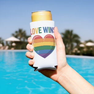 Love Wins LGBT Gay Pride Equality Seltzer Can Cooler