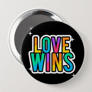 Love wins. LGBTQ+Pride. Rainbow.   Button