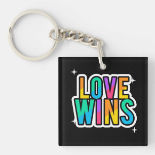 Love wins. LGBTQ+Pride. Rainbow. Keychain