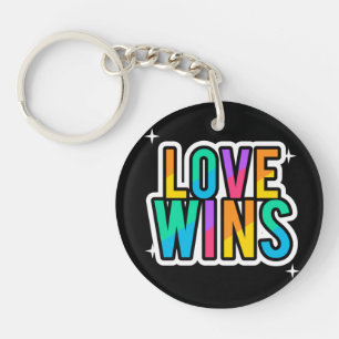 Love wins. LGBTQ+Pride. Rainbow. Keychain
