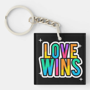Love wins. LGBTQ+Pride. Rainbow. Keychain
