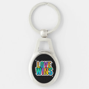 Love wins. LGBTQ+Pride. Rainbow. Keychain