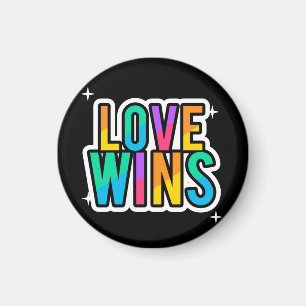 Love wins. LGBTQ+Pride. Rainbow. Magnet