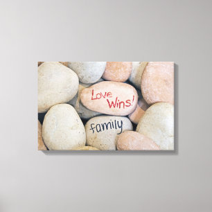 Love Wins-message on rocks Canvas Print