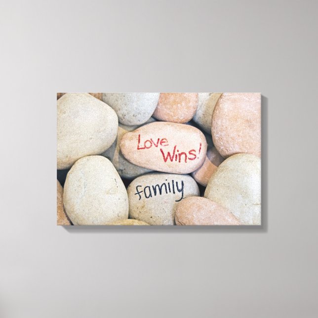 Love Wins-message on rocks Canvas Print (Front)