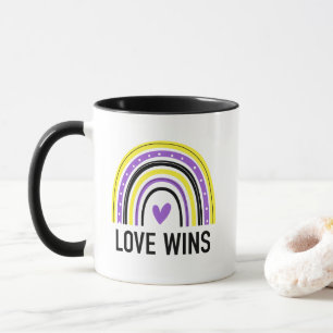 Love Wins Nonbinary Rainbow  Mug