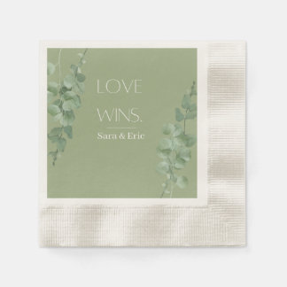 Love Wins Personalized Wedding Napkin