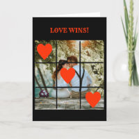 Love Wins Photo Message Black Valentine  Card