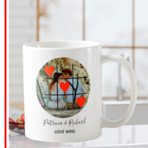 Love Wins Photo Personalize Valentine    Coffee Mug