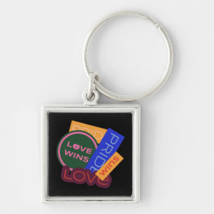 Love wins. Pride. Pride wins. LGBT+Pride   Keychain