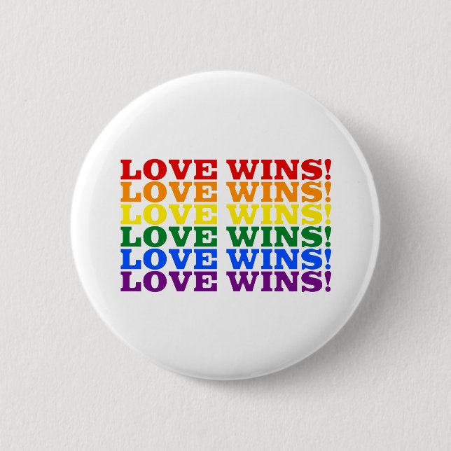 Love Wins rainbow 2 Inch Round Button (Front)