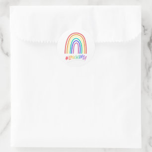Love Wins Rainbow Colours Drawing Classic Round Sticker