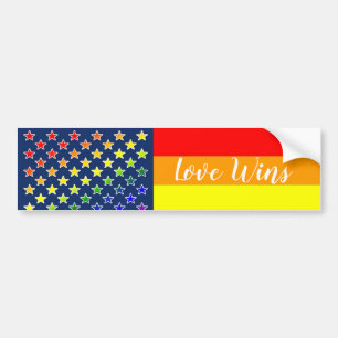 Love Wins Rainbow Flag Bumper Sticker