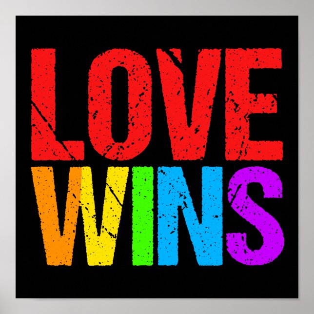 Love Wins Rainbow Gay Pride Poster (Front)