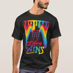 Love Wins Rainbow with Mars Symbol for Gay Love T-Shirt