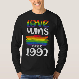Love Wins Since 1992 Lgbtq Rainbow Pride Celebrate T-Shirt