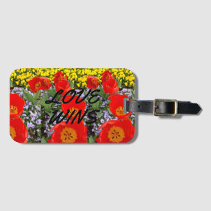 Love Wins Vibrant Red Tulips Luggage Tag
