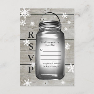 Love Winter Barn Weddings RSVP Card