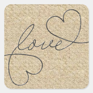 Love wire burlap design stickers