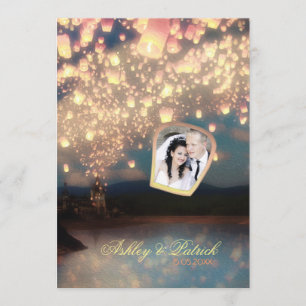 Love Wish Lanterns Add Your Photo Wedding Invite