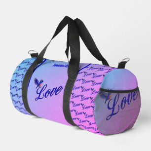 Love With A Bluebird Personalized Duffle Bag