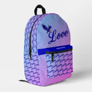 Love With A Bluebird Personalized Printed Backpack
