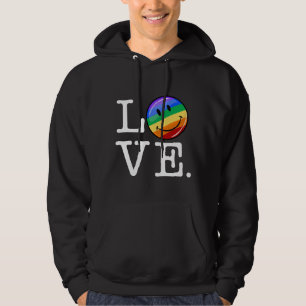 Love With A Happy Rainbow Flag Gay LGBT Hoodie