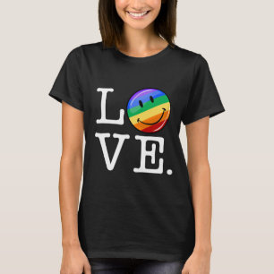 Love With A Happy Rainbow Flag Gay LGBT T-Shirt
