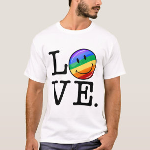 Love With A Happy Rainbow Flag Gay LGBT T-Shirt