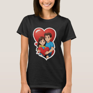  Love with a Heart" or "Kids Sharing a Big heart T-Shirt