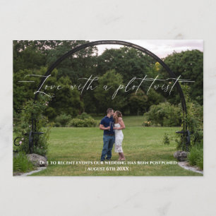 Love With  A Plot Twist Change The Date Invitation