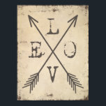 Love With Arrows Poster<br><div class="desc">LOVE text and crossed arrows. A perfect sign to share with a special someone to let them know how much you care.</div>