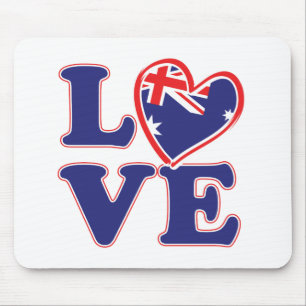 LOVE-with-Australia-Heart Mouse Pad