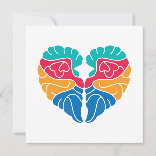 Love with brain holiday card (Front)