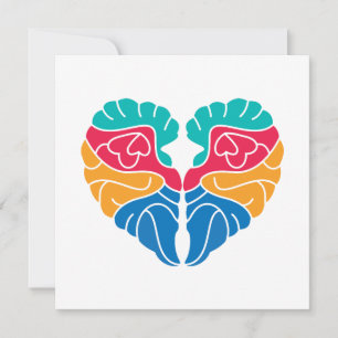 Love with brain holiday card