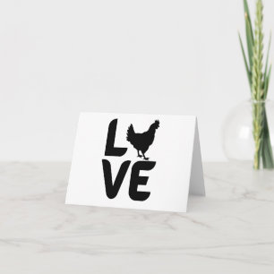 Love with Chicken - Black BLANK Card
