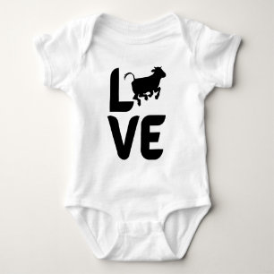 Love with Cow as an O Baby Bodysuit