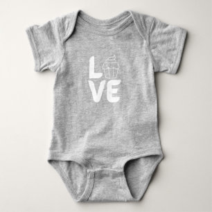 Love with Cupcake - White Baby Bodysuit