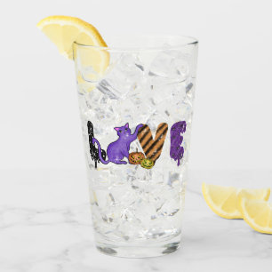 Love with Cute Cat for Halloween Glass
