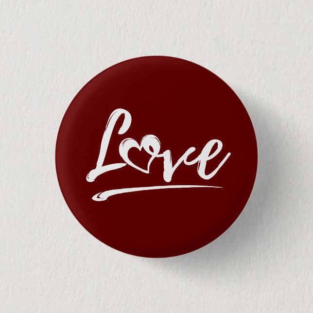 LOVE WITH CUTE HEART VALENTINES GIFT  1 INCH ROUND BUTTON (Front)