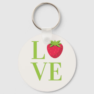 LOVE with Cute Strawberry Keychain