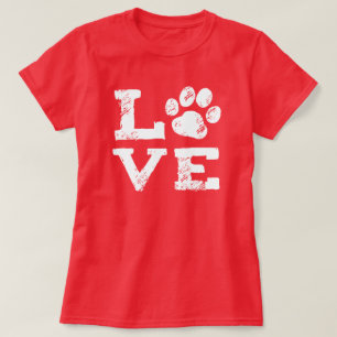 LOVE with Dog Paw Print T-Shirt
