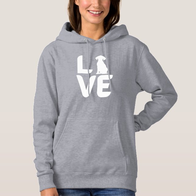 Love with Dog (SItting) Hoodie (Front)