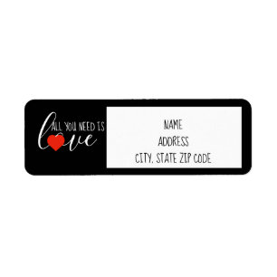 Love With Heart Return Address Label
