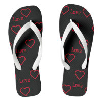 Love with Heart Symbol Printed Slippers-Sandals